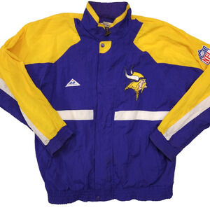 Vintage Apex One Minnesota Vikings Jacket Men's Large Zip Up Lined Windbreaker